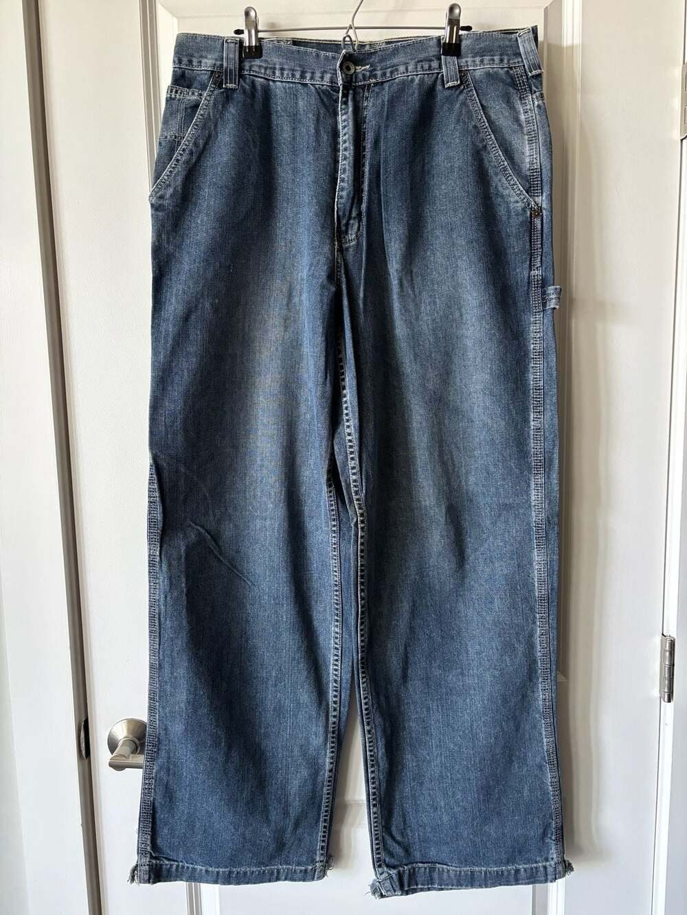 Abercrombie & Fitch 2002 VTG RARE Carpenter Jeans Size 34L Blue Denim